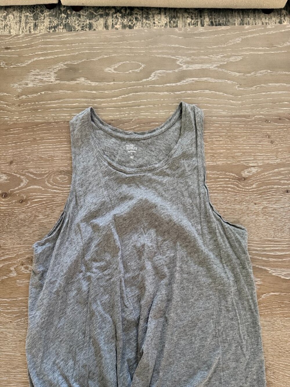 Womens Stitch Fix Market & Spruce Jamie Twist Front Gray Pima Cotton Tank XL